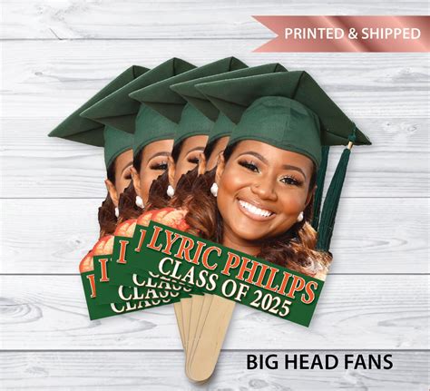 custom graduation fan faces|graduation hand fans with photo.